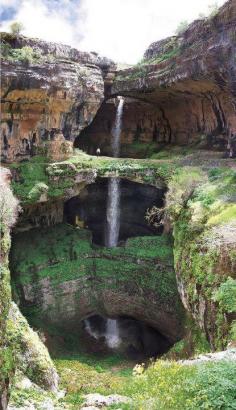 Baatara Gorge Waterfall, Lebanon.  #Waterfalls #Travel #Lebanon