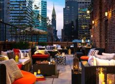 Rooftop Bars to check out:  1.  Haven Rooftop at the Sanctuary Hotel  132 W. 47th St (and 7th ave)    2. Gallow Green at the McKittrick Hotel 530 W. 27th St (b. 10th and 11th ave)    3. Renaissance New York Hotel 57 - 130 East 57th St. at Lexington