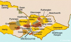 [Map] "Victoria's 22 Wine regions map (Australia)" by Wineweb.com