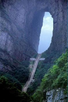 Heaven's stairs ,Tian Men Shan China. Beautiful