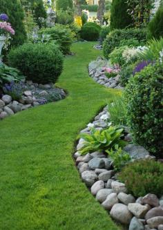 Path lined with rock