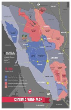 [Map] "Sonoma Wine Map, California (USA)" May-2013 by Winefolly.com