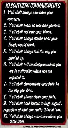 10 Southern Commandments