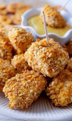 Pretzel Crusted Chicken Fingers-  #tailgating