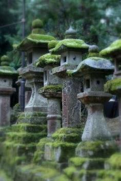 Mossy Japanese Garden Lanterns | by tina