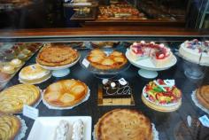 Cakes in a window in Bruges, Belgium