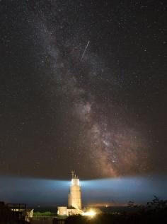 St Catherine's Lighthouse, UK, plus Milky Way and Meteor www.facebook.com/...