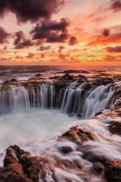 Sunrise in Blowhole, Canary Islands, Spain