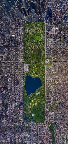 Aerial view of Central Park, New York City, United States.