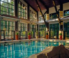 At the 57-room Lodge at Woodloch, hatha yoga sessions are paired with wine tastings—in other words, this is not your grandparents’ Poconos of heart-shaped tubs.