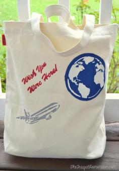 DIY Travel Tote Bag with FolkArt Stencil 1