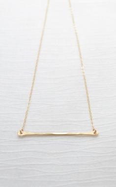 Gold Long Bar Necklace