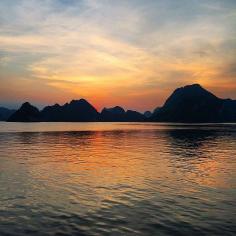 Sunset over Ha Long Bay, Vietnam. Photo courtesy of monoubani on Instagram.