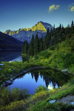 Lake Josephine and Mount Gould (Vertical) (by bern.harrison)
