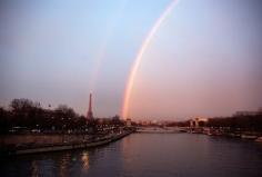 Eiffel Tower Rainbow    ParisDailyPhoto