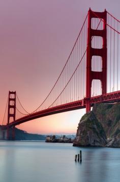 View the sunrise in the Golden Gate, San Francisco, United States.