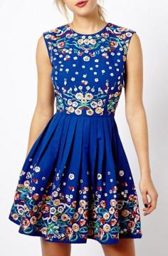 
                        
                            Lovely Clusters Shop | www.lovelycluster...: Skater Dress With Floral Embroidery
                        
                    
