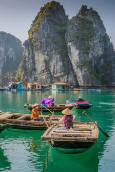 Boats in Ha Long Bay, Vietnam.