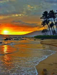 Hawaii sunset, United States.