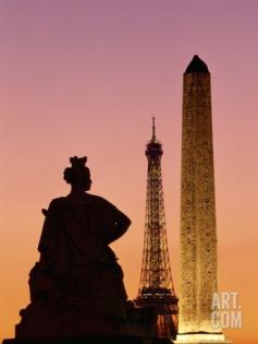 Obelisk of Luxor and Eiffel Tower Photographic Print by Marco Cristofori at Art.com