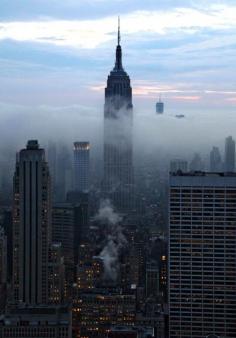 Fog on Empire State, New York City, United States.