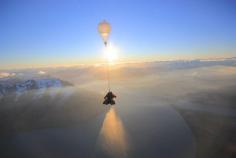 Free falling over Queenstown (New Zealand) as the Sunsets >> Awesome!