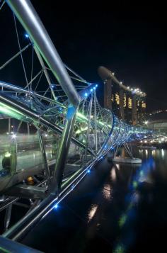 
                    
                        Helix Bridge, Marina Bay area in Singapore
                    
                