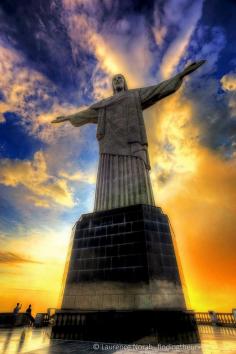Sunset view Christ the Redeemer,Rio De Janeiro Photo by Laurence Norah