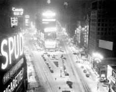 
                    
                        The normally bright lights of Times Square are dimmed by a blanket of white snow following a storm in 1935.The New York Daily News' photo archive is on Twitter! Follow us at @NYDailyNewsPix
                    
                