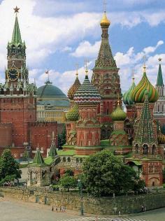 A view of the incredible St.Basil's cathedral from the rear in Moscow, Russia