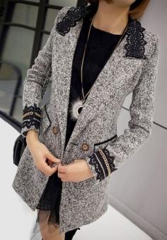 
                    
                        Marble Lace Collar Coat
                    
                
