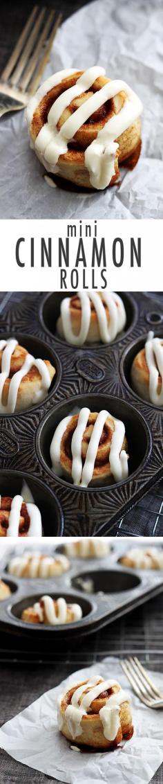 
                        
                            Fluffy mini cinnamon rolls with a super easy 5-ingredient dough made from scratch in just 30 minutes, all topped with the best cream cheese frosting.
                        
                    