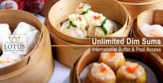 
                    
                        Enjoy a splurge of taste and atmosphere at Lotus Marina Hotel Apartments and Spa with an International dinner buffet with assorted dimsums, soft drinks and pool access for AED 49 (Original price AED 130)
                    
                