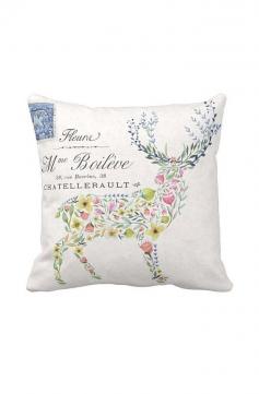 
                    
                        Pillow Cover Floral Deer Silhouette Woodland Decor
                    
                