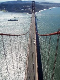 
                        
                            On top of the Marin side of the Golden Gate bride.
                        
                    