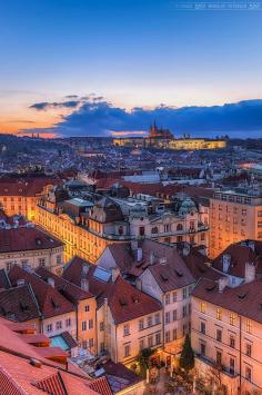 Blue clouds in Prague, Czech Republic