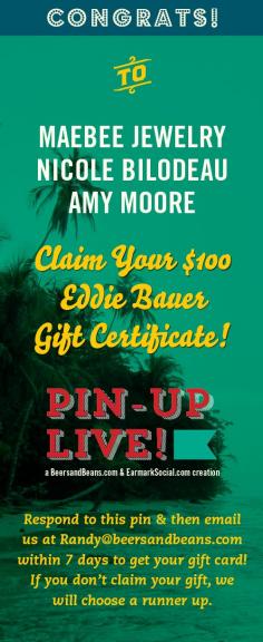 It's that time! Drum roll... the three lucky recipients for this week's #pinuplive are @MaeBee Jewelry, @Amy Moore and @Nicole Bilodeau!! Congratulations and thank you so much for joining us!!