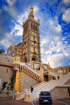 Notre Dame de la Garde is a beautiful basilica situated at the highest natural point in Marseille