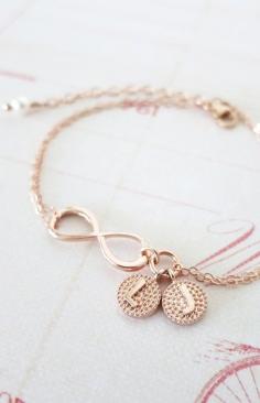 
                    
                        Personalized Rose Gold Infinity Bracelet Infinity
                    
                