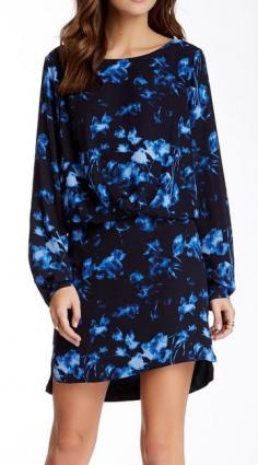 
                    
                        Vince Camuto Long Sleeve Floral Shades Center Fold Dress
                    
                