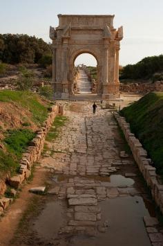 
                    
                        The Arch of Septimius Severus at the roman ruins of Leptis Magna, Libya
                    
                