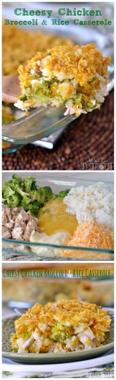 
                    
                        This Cheesy Chicken Broccoli and Rice Casserole is sure to become a new family favorite! | MomOnTimeout.com | #casserole #chicken #dinner #recipe
                    
                