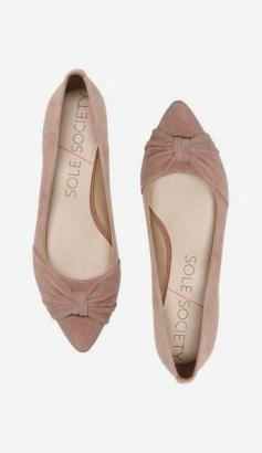 Women's Rosewater Suede 1/4 Inch Ruched Suede Flat
