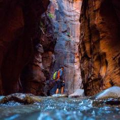 
                    
                        chrisburkard: Colors I didn’t even know existed. Deep inside a Zion slot canyon.
                    
                