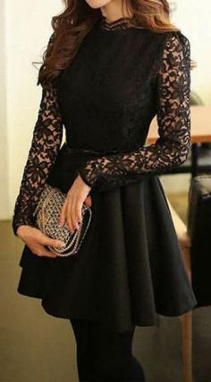 
                    
                        Black Lace-Bodice Dress
                    
                