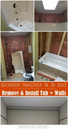 
                        
                            Bathroom Makeover in 30 Days CHALLENGE! Day 2-4 Removing of the existing tub + tub walls & Installing the new tub & cement board in tub area.  Follow along on this bathroom makeover and see if this DIY bathroom will be complete in 30 days!
                        
                    