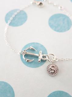 
                    
                        Personalized Silver Anchor and Letter bracelet
                    
                