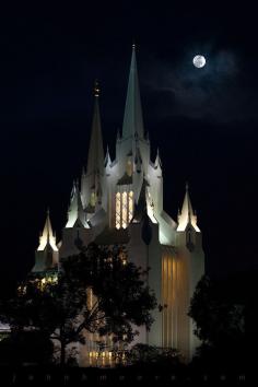 
                    
                        The full moon and San Diego Mormon Temple
                    
                
