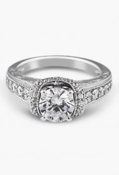
                    
                        14K White Gold Fancy Solitaire Engagement Ring
                    
                