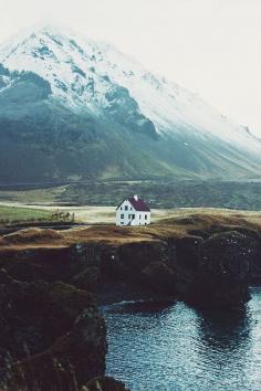 
                    
                        Nordic house in landscape, Iceland.
                    
                
